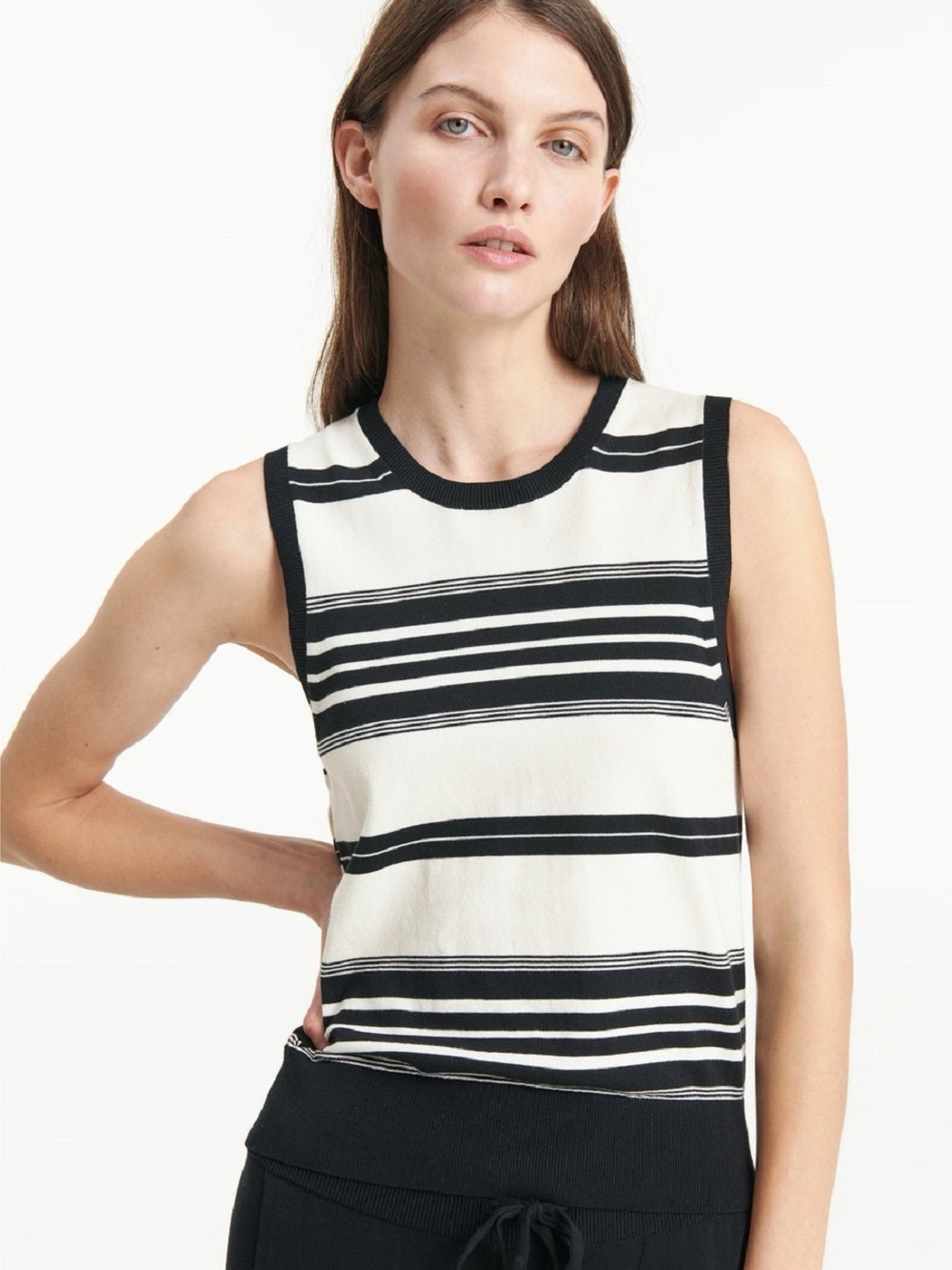 Dorothee Schumacher Black And Cream Sleeveless Top Or Vest - Xs